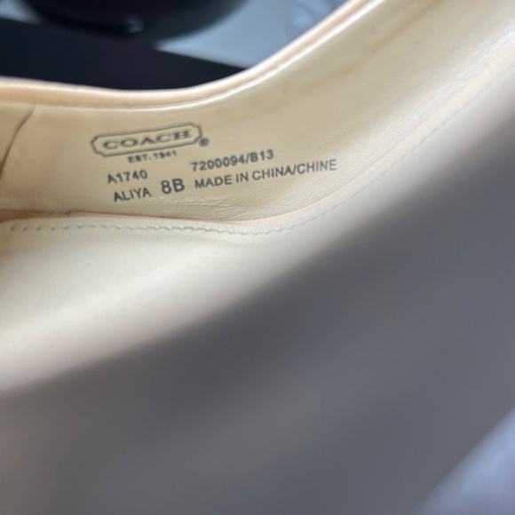 Coach Aliya Peep Toe Natural Platform Heels - Picture 4 of 6